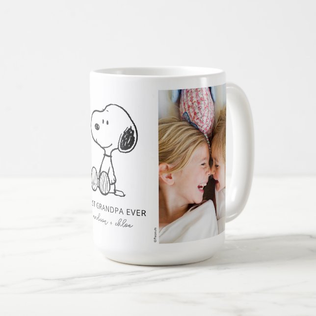 PEANUTS | Snoopy - Bästa farfar någonsin-foto Kaffemugg (Framsida höger)