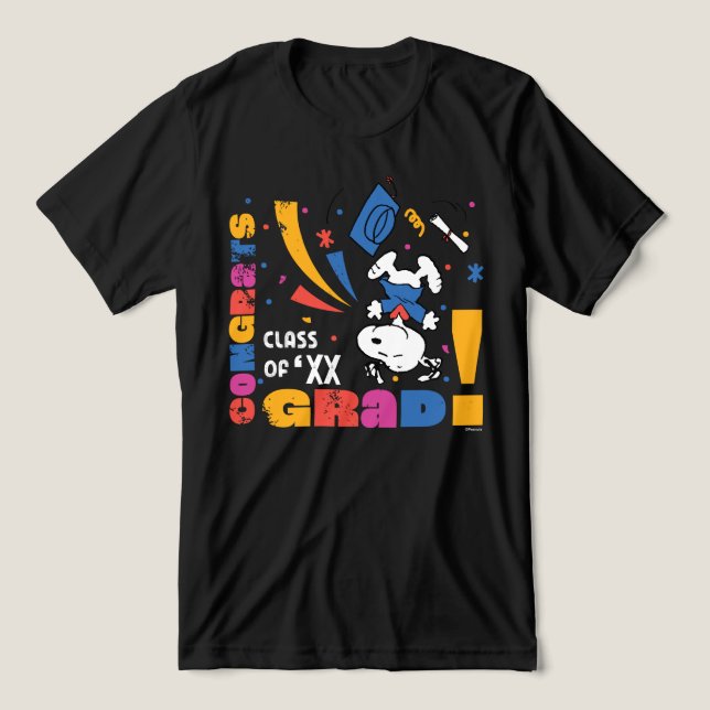 Peanuts Snoopy Congrats Grad Graduation Confetti T Shirt (Design Framsida)