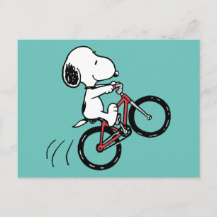 Peanuts Snoopy Cykel Hjulställning Vykort