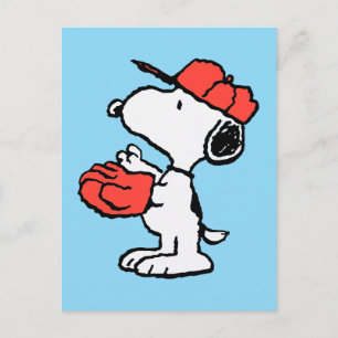 Peanuts Snoopy fångar bollen Vykort