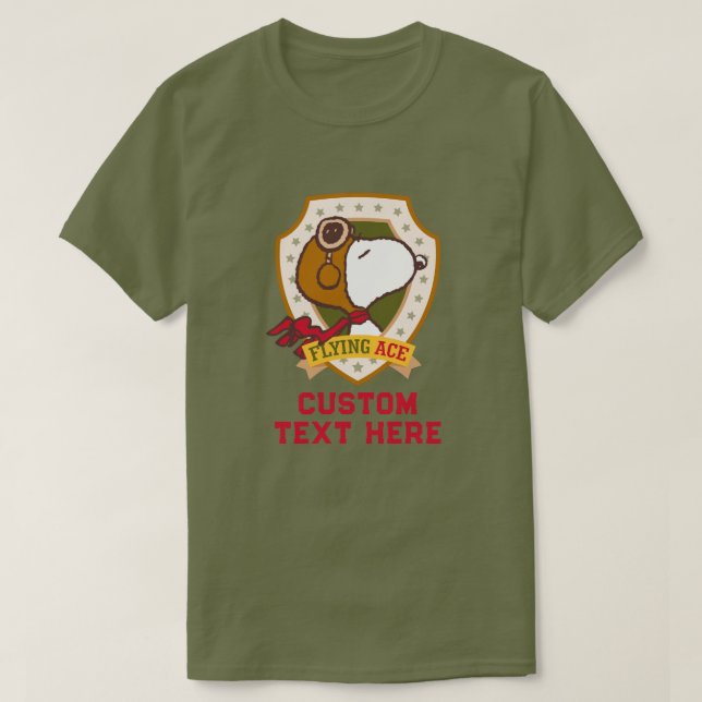 Peanuts | Snoopy Flying Ace-märke T Shirt (Design framsida)