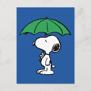Peanuts   Snoopy Grön Paraply Vykort