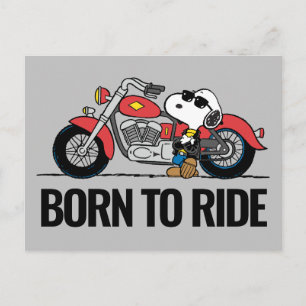 Peanuts Snoopy & Hans Motorcykel Vykort