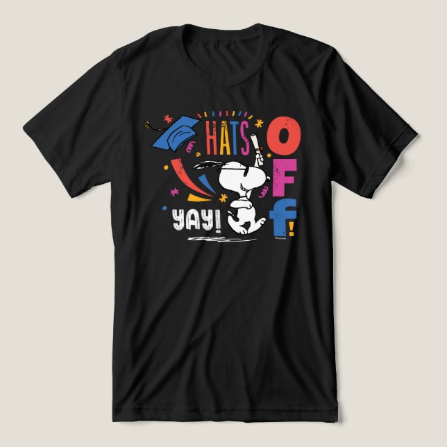Peanuts Snoopy Hats Off To You Graduation Congrats T Shirt (Design Framsida)