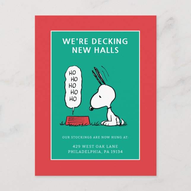 Peanuts | Snoopy Ho Ho Ho Matservis Helg Vykort (Framsida)