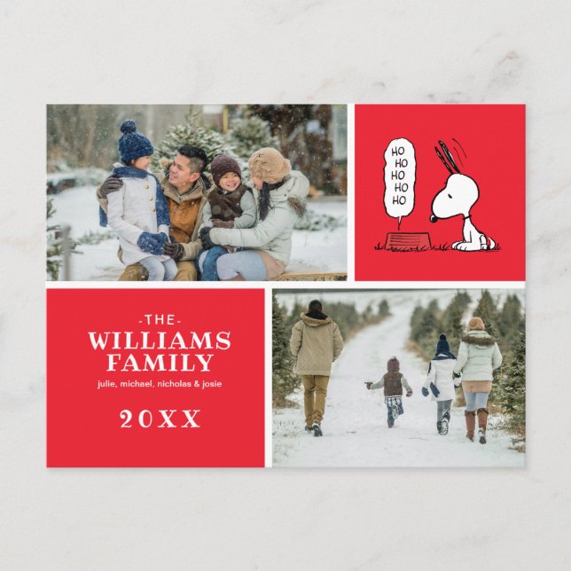 Peanuts | Snoopy Ho Ho Ho Matservis Helg Vykort (Framsida)