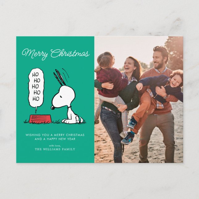Peanuts | Snoopy Ho Ho Ho Matservis Helg Vykort (Framsida)