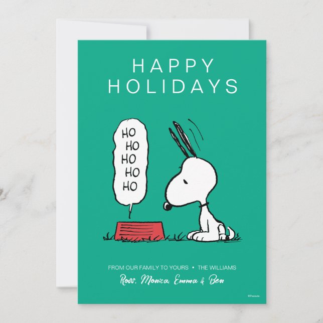 Peanuts | Snoopy Ho Ho Ho Matservis Julkort (Framsida)