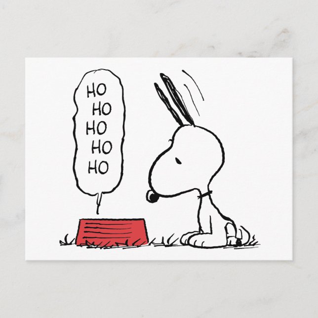 Peanuts | Snoopy Ho Ho Ho Matskål Helg Vykort (Framsida)