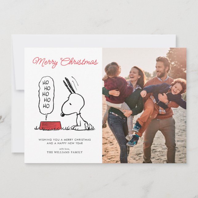 Peanuts | Snoopy Ho Ho Ho Matskål Julkort (Framsida)