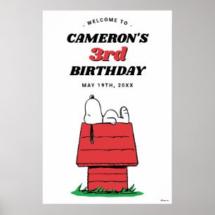 Peanuts Snoopy Hundhus Födelsedagsaffisch Poster