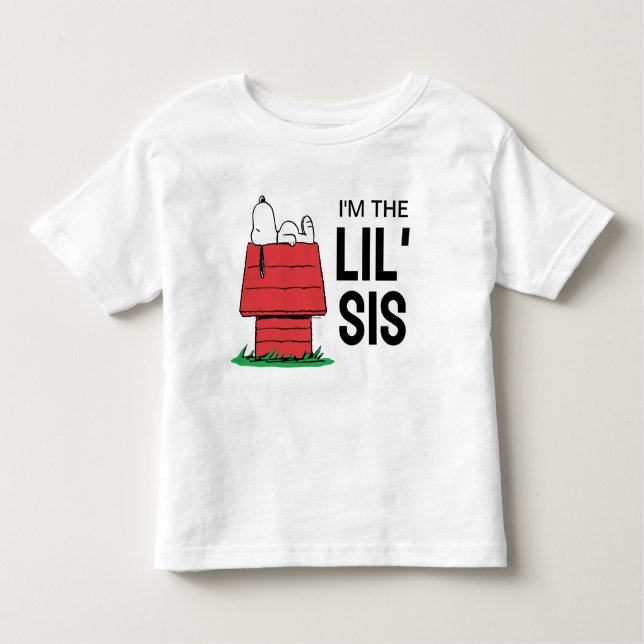 Peanuts Snoopy Hundstuga | Jag är den lilla syster T Shirt (Framsida)