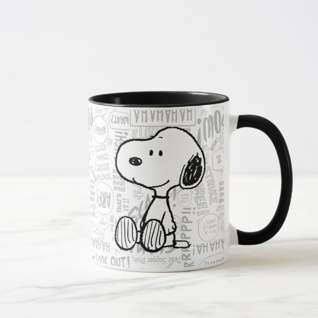 PEANUTS | Snoopy i svart-vit serier Mugg (Höger)