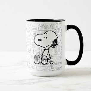 PEANUTS Snoopy i svartvita serier Mugg