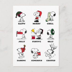 Peanuts Snoopy jul höststämningar Helg Vykort