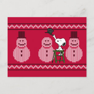 Peanuts   Snoopy jultröja Snöman Vykort