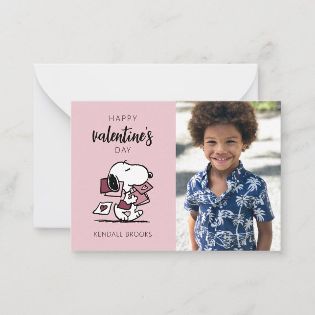 Peanuts | Snoopy levererar alla hjärtans dag-kort Anteckningskort (Framsida)