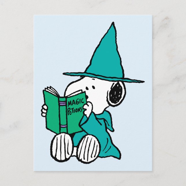 Peanuts Snoopy Magiska Drycker Halloween Vykort (Framsida)
