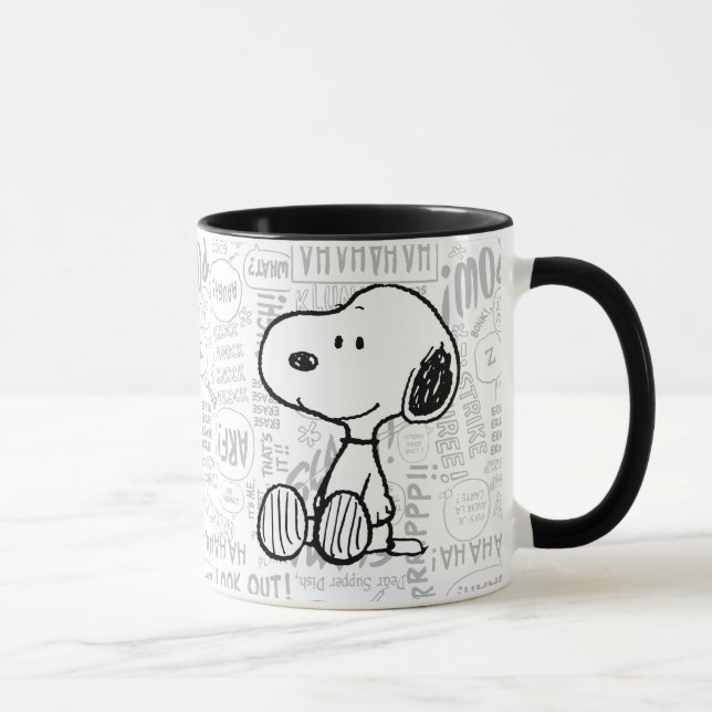 PEANUTS | Snoopy on Black White Comics Mugg (Höger)