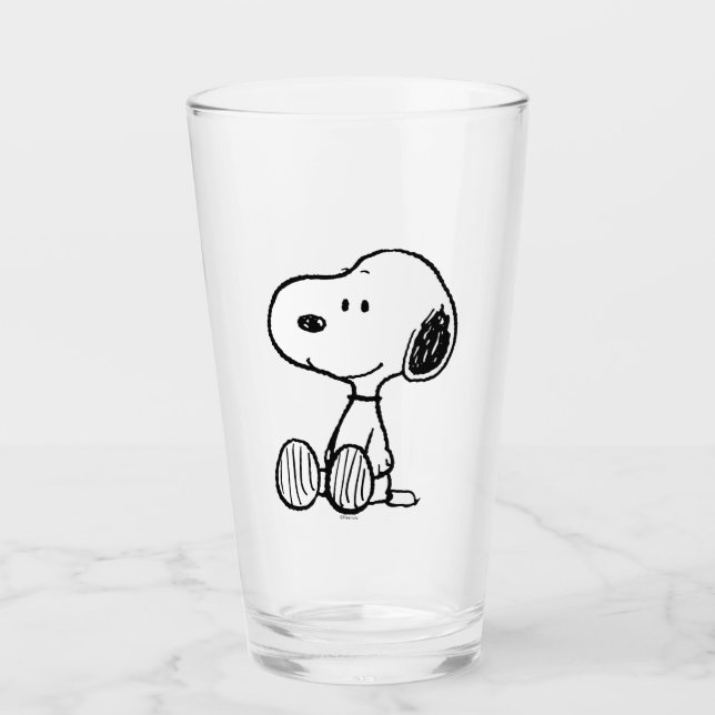 PEANUTS | Snoopy på svartvita Tecknader Glaskopp (Framsida)