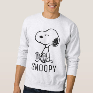 PEANUTS Snoopy på svartvita Tecknader Lång Ärmad Tröja