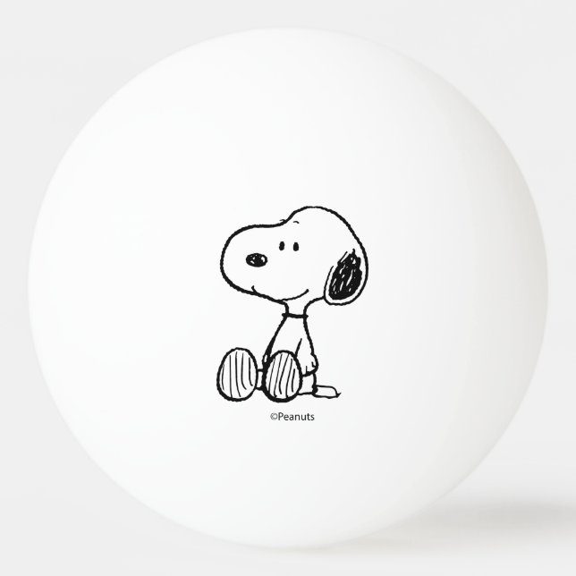 PEANUTS | Snoopy på svartvita Tecknader Pingisboll (Framsidan)