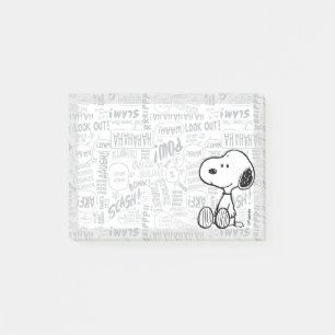 PEANUTS   Snoopy på svartvita Tecknader Post-it Block