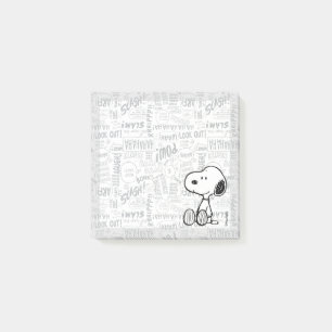 PEANUTS Snoopy på svartvita Tecknader Post-it Block