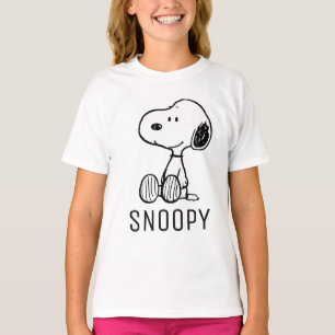 PEANUTS Snoopy på svartvita Tecknader T Shirt