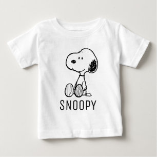 PEANUTS Snoopy på svartvita Tecknader T Shirt