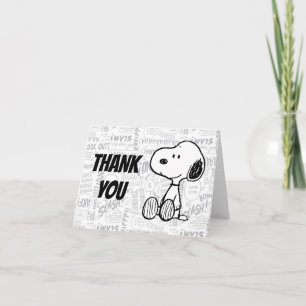 PEANUTS   Snoopy på svartvita Tecknader Tack Kort