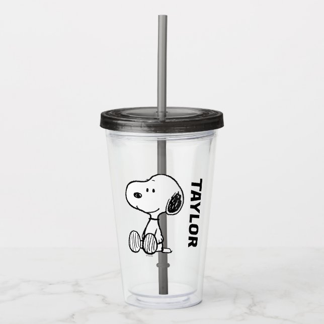 PEANUTS | Snoopy på svartvita Tecknader Take Away Mugg (Framsida)