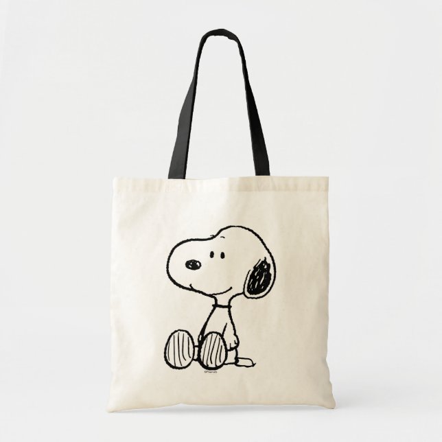PEANUTS | Snoopy på svartvita Tecknader Tygkasse (Framsidan)