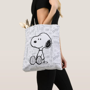 PEANUTS Snoopy på svartvita Tecknader Tygkasse