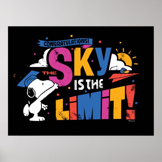 Peanuts Snoopy Sky Is The Limit Examen Poster (Framsidan)