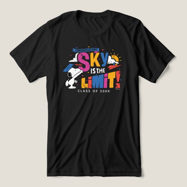 Peanuts Snoopy Sky Is The Limit Examen T Shirt (Design Framsida)