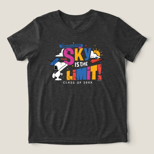 Peanuts Snoopy Sky Is The Limit Examen T Shirt (Design Framsida)