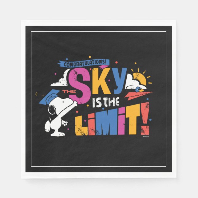 Peanuts Snoopy Sky Is The Limit Graduation Pappersservett (Framsidan)