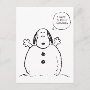 Peanuts Snoopy som snöman Vykort