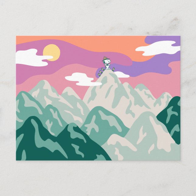 Peanuts | Snoopy & Troppen vandrar i bergen Vykort (Framsida)