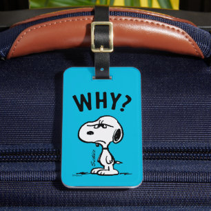 Peanuts Snoopy undrar varför? Bagagebricka
