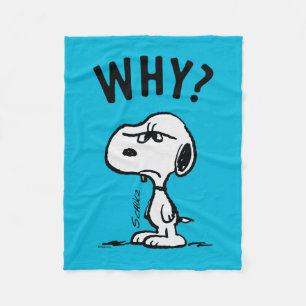 Peanuts   Snoopy undrar varför? Fleecefilt
