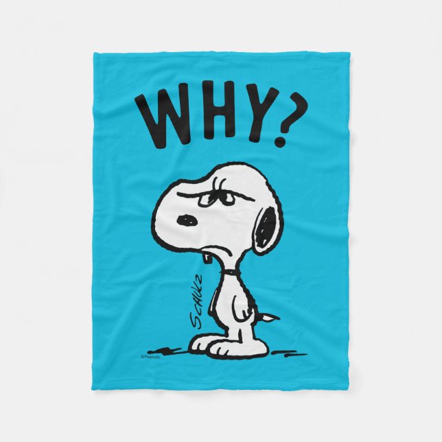 Peanuts | Snoopy undrar varför? Fleecefilt (Framsidan)