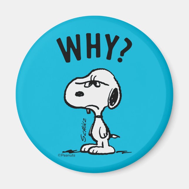 Peanuts | Snoopy undrar varför? Magnet (Framsidan)