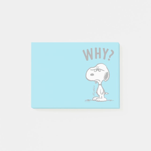 Peanuts | Snoopy undrar varför? Post-it Block (Framsida)