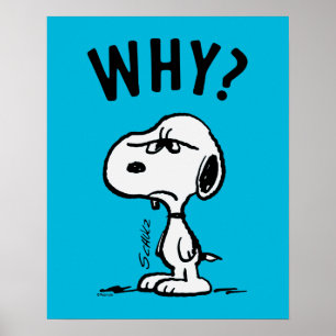 Peanuts Snoopy undrar varför? Poster