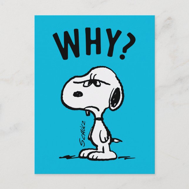 Peanuts | Snoopy undrar varför? Vykort (Framsida)