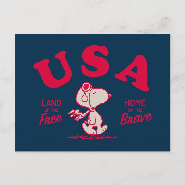Peanuts | Snoopy USA Land of the Free Vykort (Framsida)