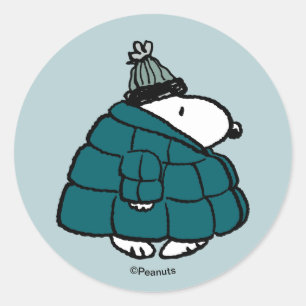 Peanuts Snoopy Vinter Puffjacket Classic Runt Klistermärke