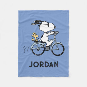 Peanuts   Snoopy & Woodstock Cykel Fleecefilt